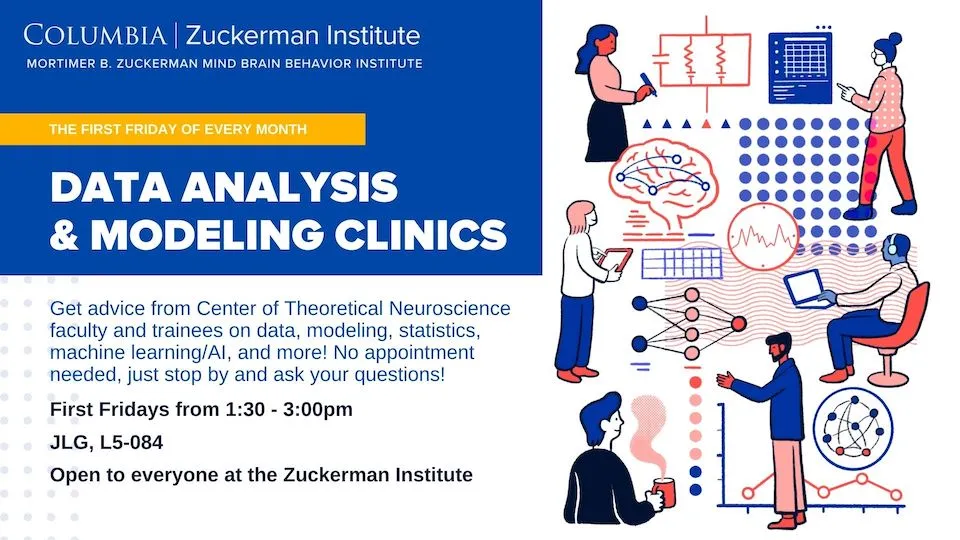 Data Analysis & Modeling Clinics. First Fridays 1:30-3:00pm JLG, L5-084. Open to everyone at ZI.